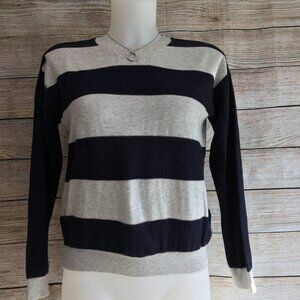 Forever 21 Gray and Black Striped Sweater